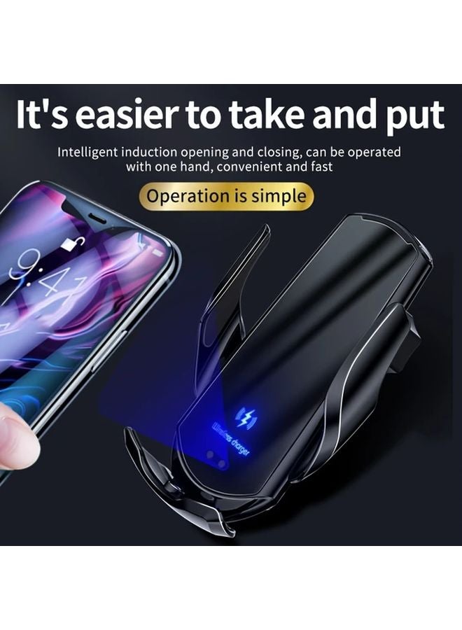 Silvery Wireless Charging Dock With 360 Rotation Infrared Smart Induction Fast Charging Auto Clamping For iPhone Samsung Xiaomi - Image 4